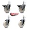 Service Caster 4'' Nylon Wheel Swivel 7/16'' Grip Ring Stem Caster Set 2 Brakes, 4PK SCC-GR20S414-NYS-PLB-716138-2-S-2 - alternate 3